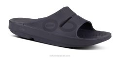 Black Matte OOFOS Men's OOahh Sport Slide Sandal 404R130