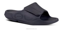 Matte Black OOFOS Women's OOahh Sport Flex Sandal 404R39