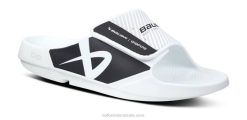 White OOFOS Men's OOahh Sport Flex Sandal 404R122